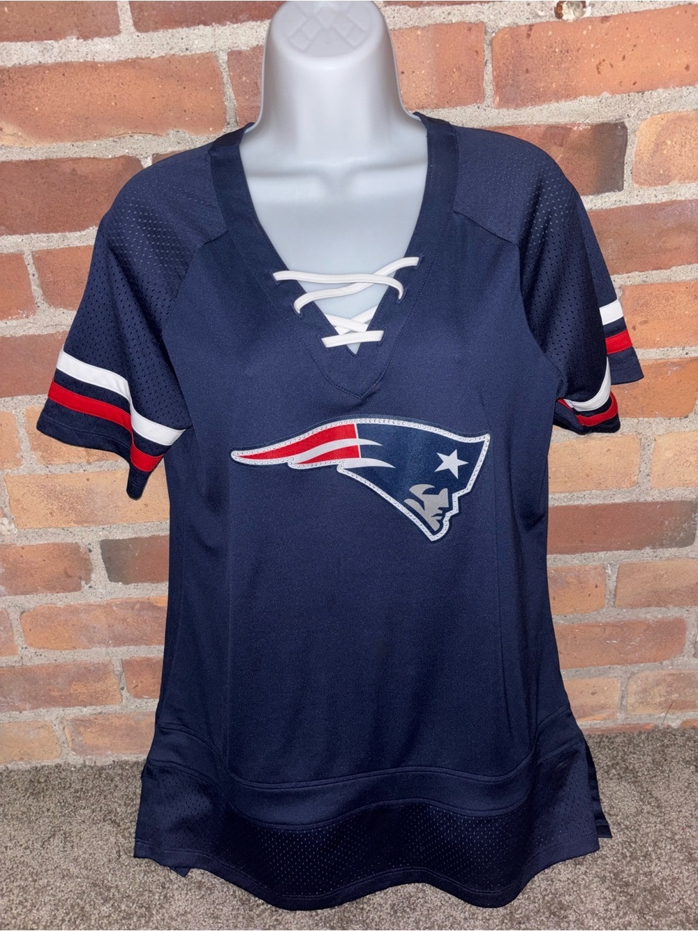 New England Patriots NFL Women’s Lace Up Jersey Shirt